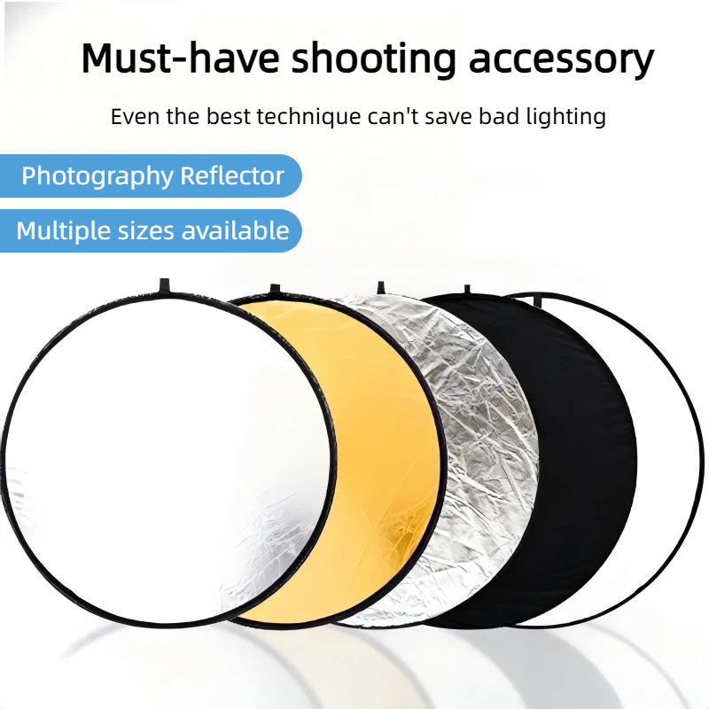 Photography Lighting Kit Portable - 2-in-1 양면 금은 반사판 휴대용 접이식