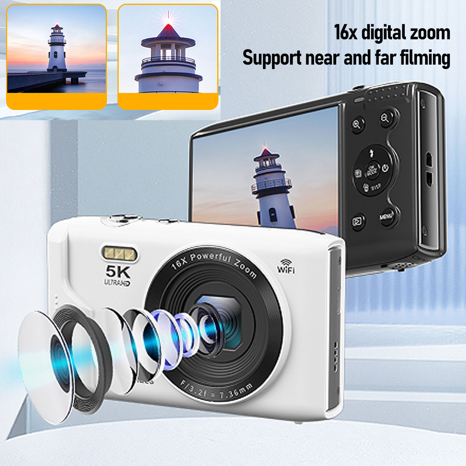 Photography Lighting For Beginners - 5K 디지털 카메라 72MP 16배 줌