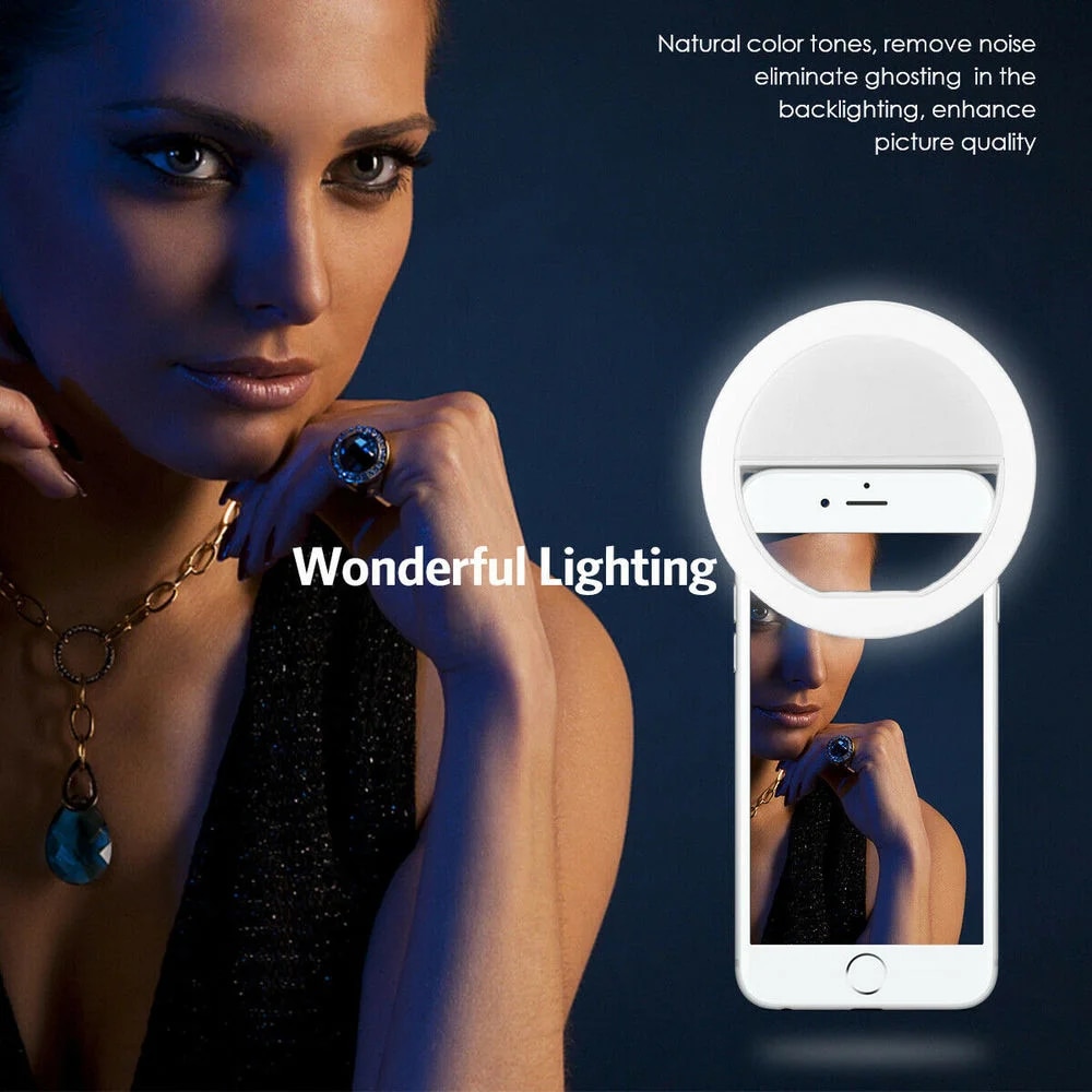 USB 충전식 LED 셀카 링 라이트, 전화 클립 사진 - Photography Lighting Description 리뷰 및 가격