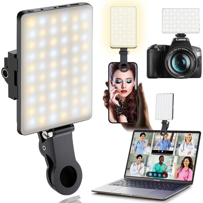 LED 휴대용 클립형 셀카 조명; 화상 회의 조명, 3 - Photography Lighting Description 리뷰 및 가격