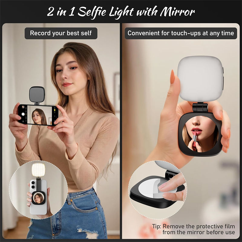 2 in 1 접이식 마그네틱 휴대폰 셀카 라이트 (Ma - Photography Lighting Brands 리뷰 및 가격