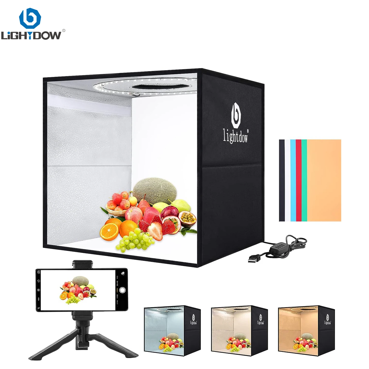 라이트다우 디머블 포토 박스 LED 라이트 룸 포토 스 - Photography Lighting Kit Portable 리뷰 및 가격
